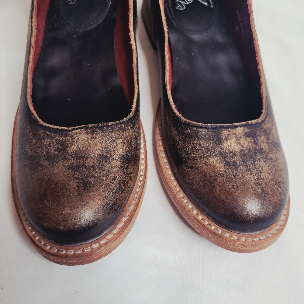 *SALE* Freebird by Steven Maribel Distressed Brown Leather Ankle Booties Moto 7 - Picture 4 of 13